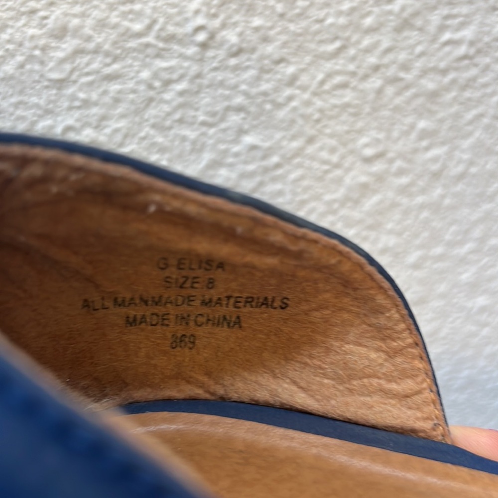Madden Girl Navy Perforated Pointed-Toe Flats - Picture 4 of 4